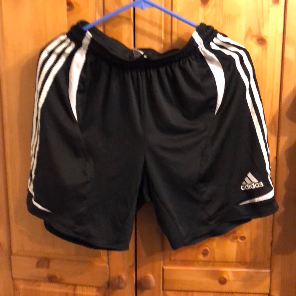 Adidas black white shorts size L has drawstring
